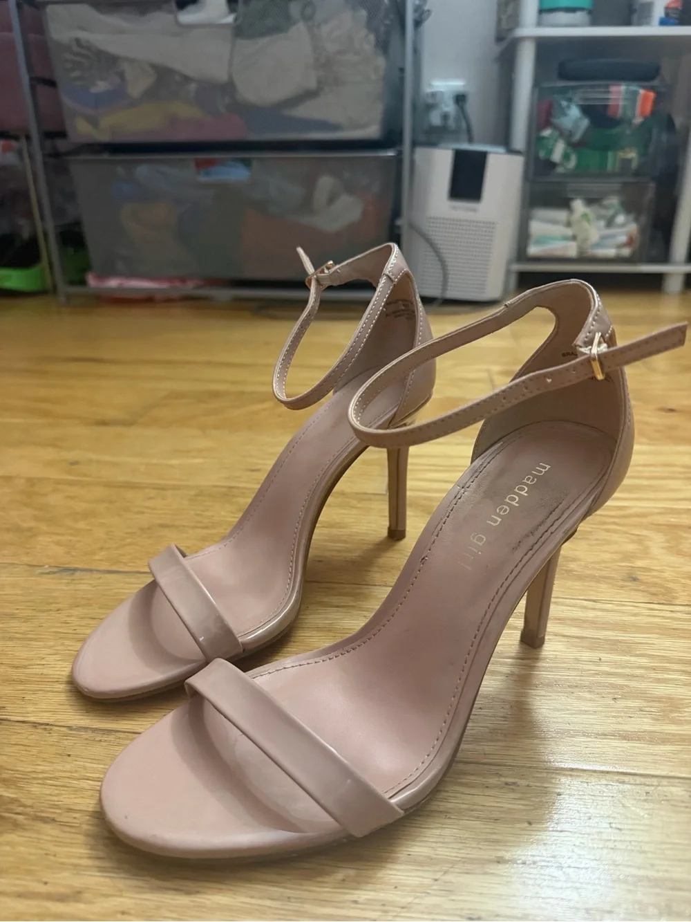 Madden Girl Blush Patent Ankle-Strap Heels
